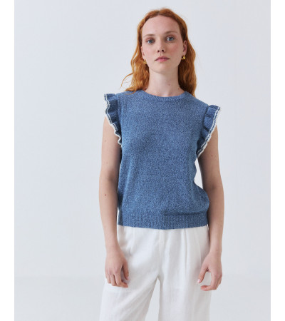 TOP DE PUNTO CON VOLANTES A CONTRASTE | MULAYA