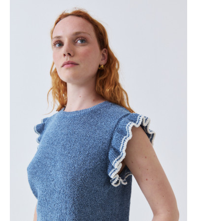 TOP DE PUNTO CON VOLANTES A CONTRASTE | MULAYA