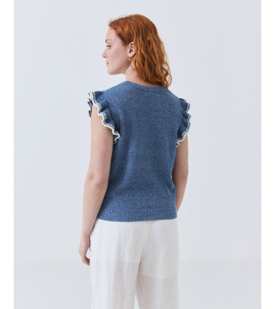 TOP DE PUNTO CON VOLANTES A CONTRASTE | MULAYA