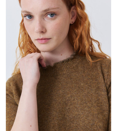 Jersey de Manga Corta con Cuello de Volantes | MULAYA