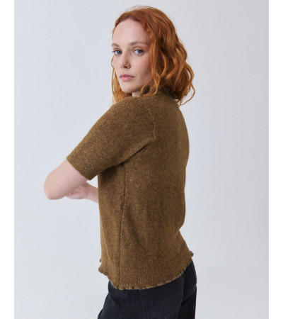 Jersey de Manga Corta con Cuello de Volantes | MULAYA