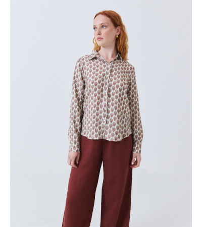 CAMISA DE MANGA LARGA CON ESTAMPADO DE NUECES | MULAYA