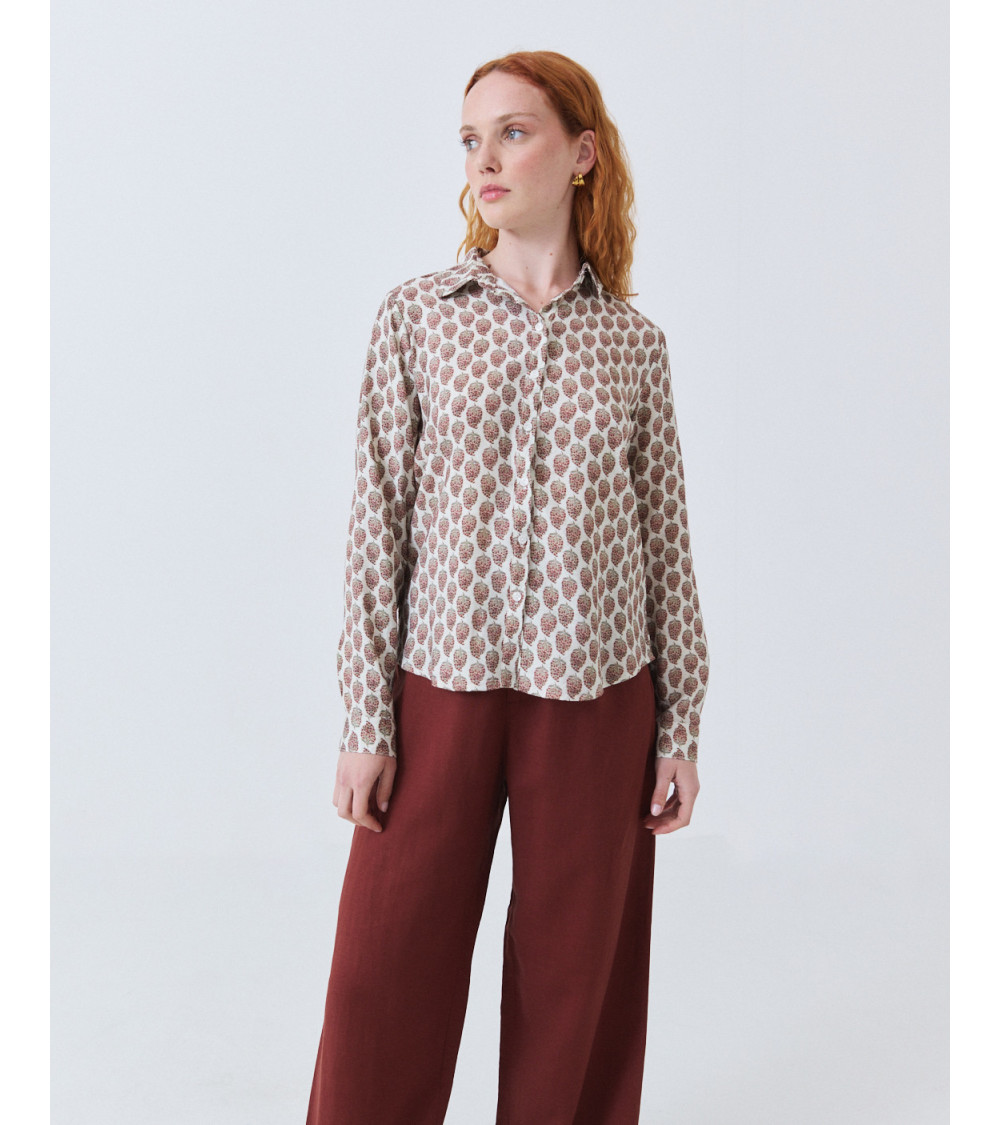 CAMISA DE MANGA LARGA CON ESTAMPADO DE NUECES | MULAYA