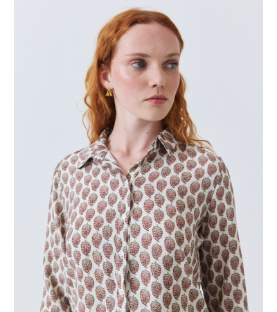 CAMISA DE MANGA LARGA CON ESTAMPADO DE NUECES | MULAYA