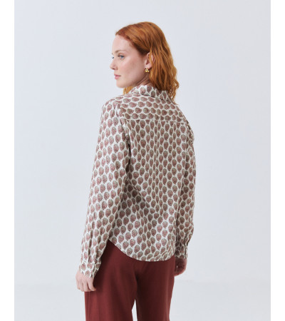 CAMISA DE MANGA LARGA CON ESTAMPADO DE NUECES | MULAYA