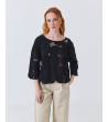 BLUSA DE ALGODÓN CON BORDADOS FLORALES Y CROCHET | MULAYA
