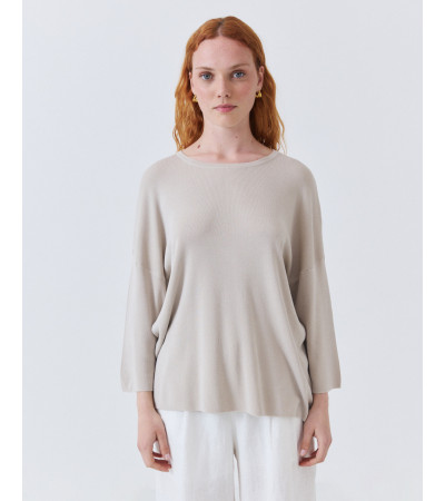 JERSEY DE PUNTO CON CUELLO REDONDO Y MANGA FRANCESA | MULAYA