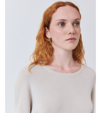 JERSEY DE PUNTO CON CUELLO REDONDO Y MANGA FRANCESA | MULAYA