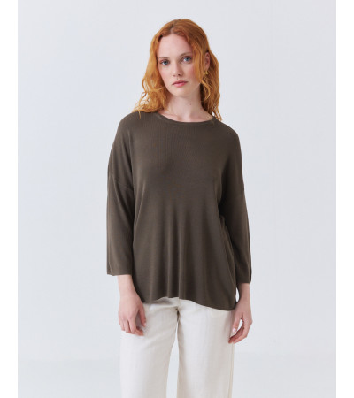 JERSEY DE PUNTO CON CUELLO REDONDO Y MANGA FRANCESA | MULAYA