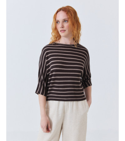 JERSEY DE PUNTO CON RAYAS Y MANGA MURCIÉLAGO | MULAYA