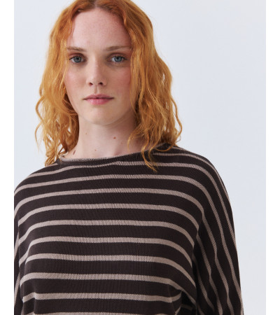 JERSEY DE PUNTO CON RAYAS Y MANGA MURCIÉLAGO | MULAYA