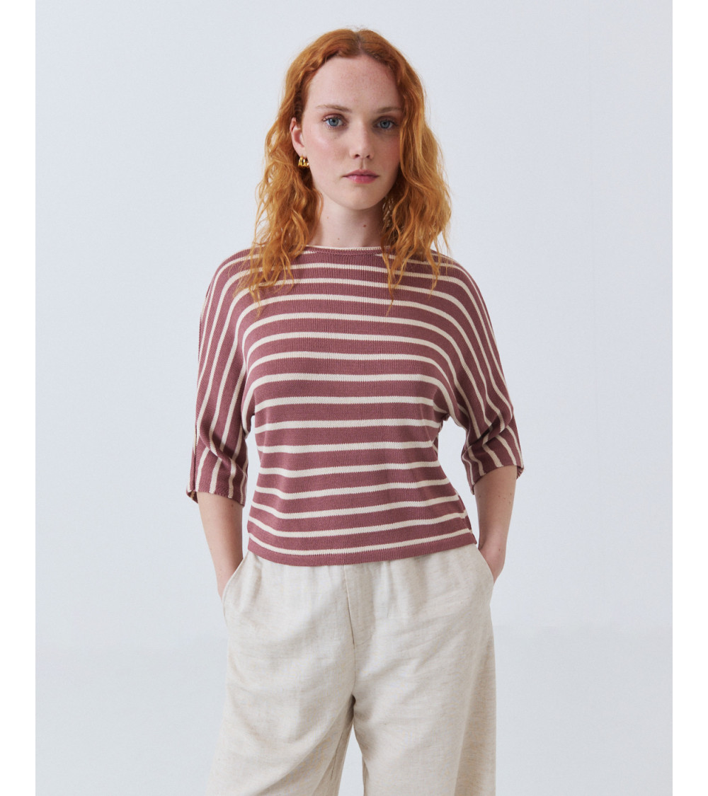 JERSEY DE PUNTO CON RAYAS Y MANGA MURCIÉLAGO | MULAYA