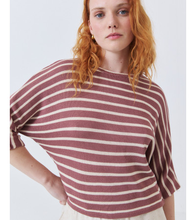 JERSEY DE PUNTO CON RAYAS Y MANGA MURCIÉLAGO | MULAYA