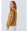 BLUSA DETALLE BORDADO Y VOLANTES EN HOMBROS | MULAYA