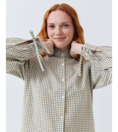 CAMISA DE CUADROS VICHY CON VOLANTES | MULAYA