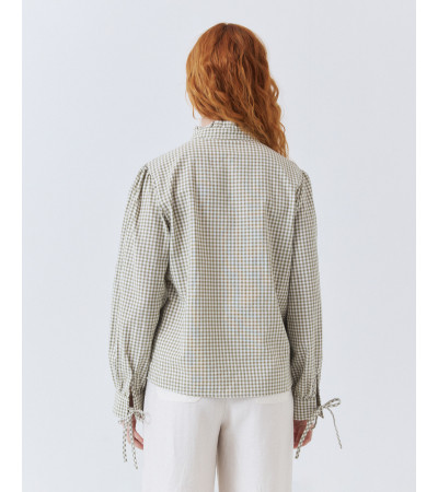 CAMISA DE CUADROS VICHY CON VOLANTES | MULAYA