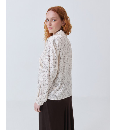 Camisa de Lunares con Nudo Frontal | MULAYA