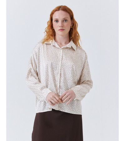 Camisa de Lunares con Nudo Frontal | MULAYA