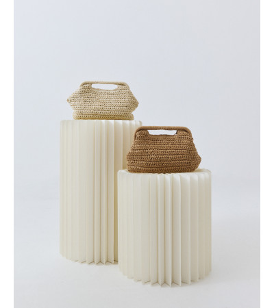 BOLSO DE PAJA TRENZADA CON CADENA DORADA | MULAYA