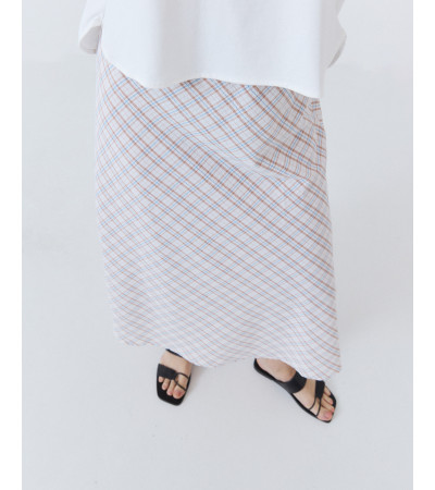 Falda Midi Evasé con Estampado de Cuadros | MULAYA