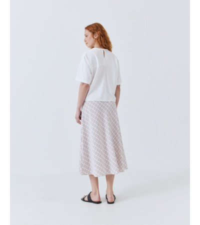 Falda Midi Evasé con Estampado de Cuadros | MULAYA