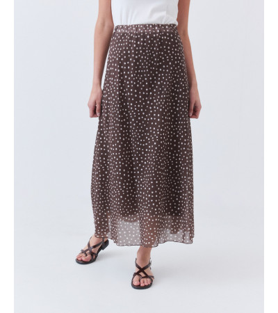 Falda Midi de Lunares con Cintura Elástica | MULAYA