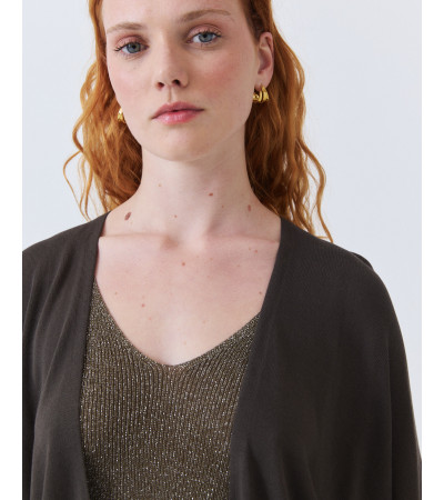 KIMONO CORTO DE PUNTO CON MANGA MURCIÉLAGO | MULAYA