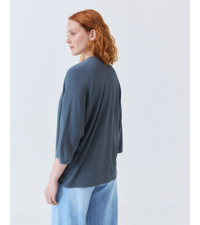 KIMONO CORTO DE PUNTO CON MANGA MURCIÉLAGO | MULAYA