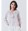 Blusa de Cuadros con Volantes y Lazado | MULAYA