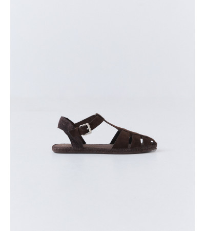 Sandalia Plana Romana con Detalle de Yute | MULAYA