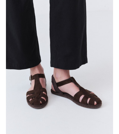 Sandalia Plana Romana con Detalle de Yute | MULAYA