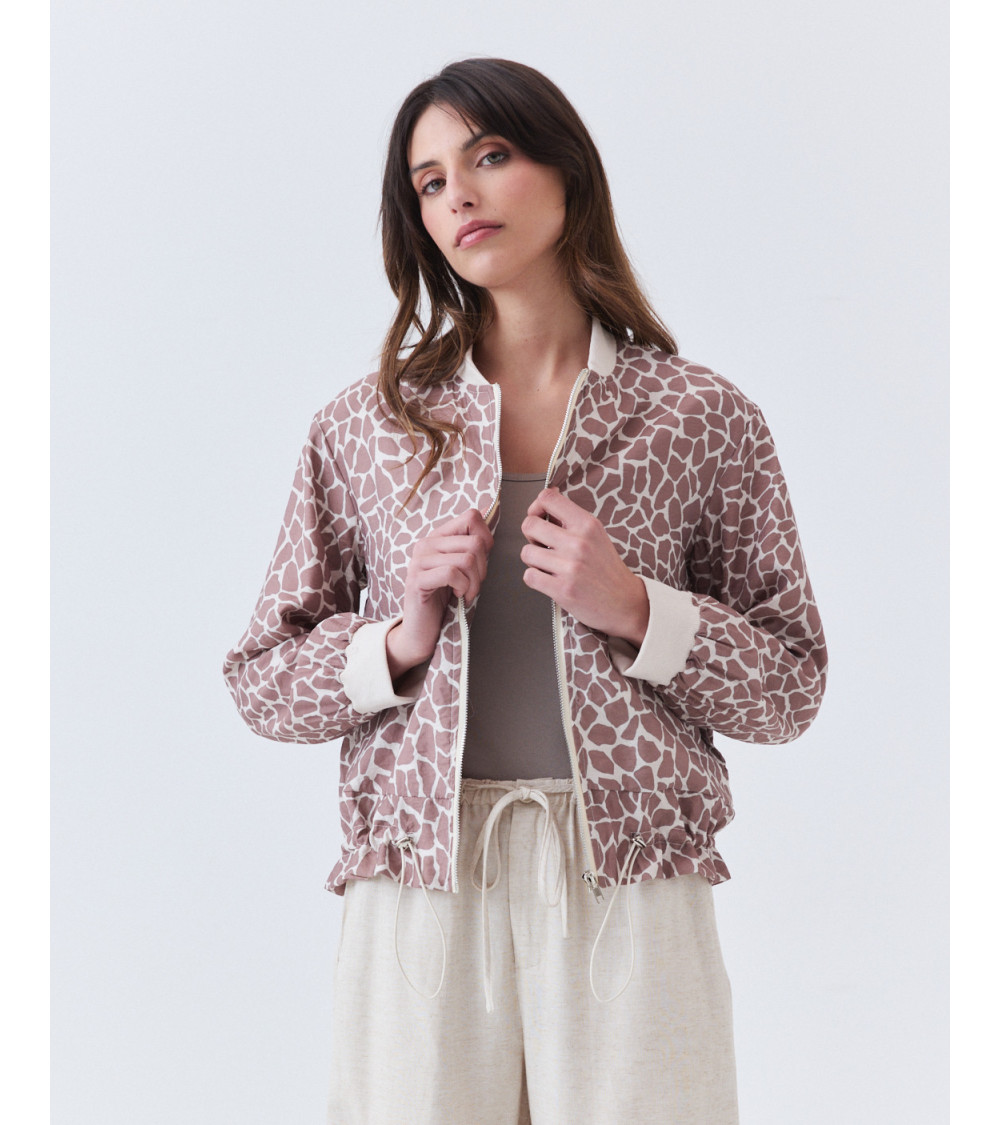 Chaqueta Bomber Animal Print Ajustable | MULAYA