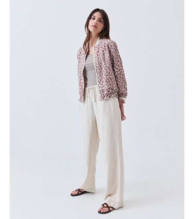 Chaqueta Bomber Animal Print Ajustable | MULAYA