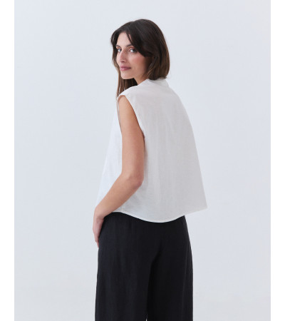 Blusa Sisa de Algodón y Lino con Bordados | MULAYA