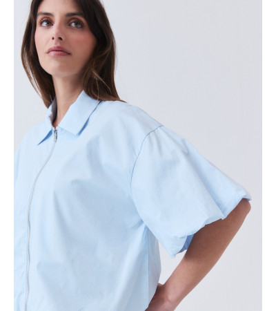 Camisa Corta Mangas Abullonadas Efecto Globo | MULAYA