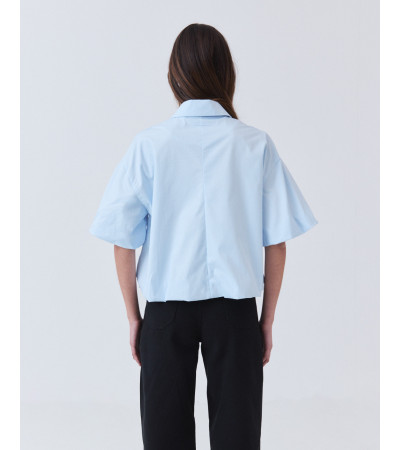 Camisa Corta Mangas Abullonadas Efecto Globo | MULAYA
