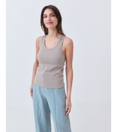 Top manga sisa con Cuello Redondo | MULAYA