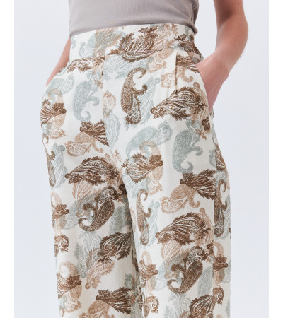 Pantalón Wide Leg Estampado con Cintura Elástica | MULAYA