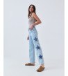 Jeans Wide Leg Estrellas y Tachas Laterales | MULAYA