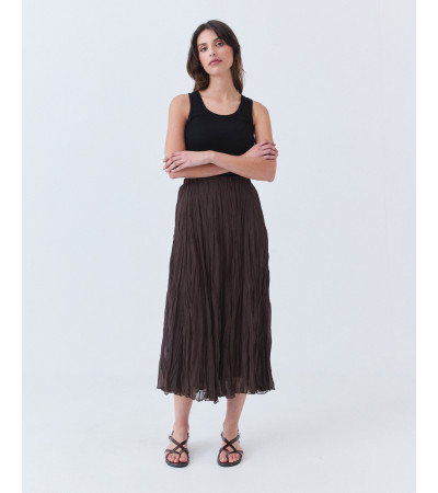 Falda Midi Semitransparente con Cintura Elástica | MULAYA