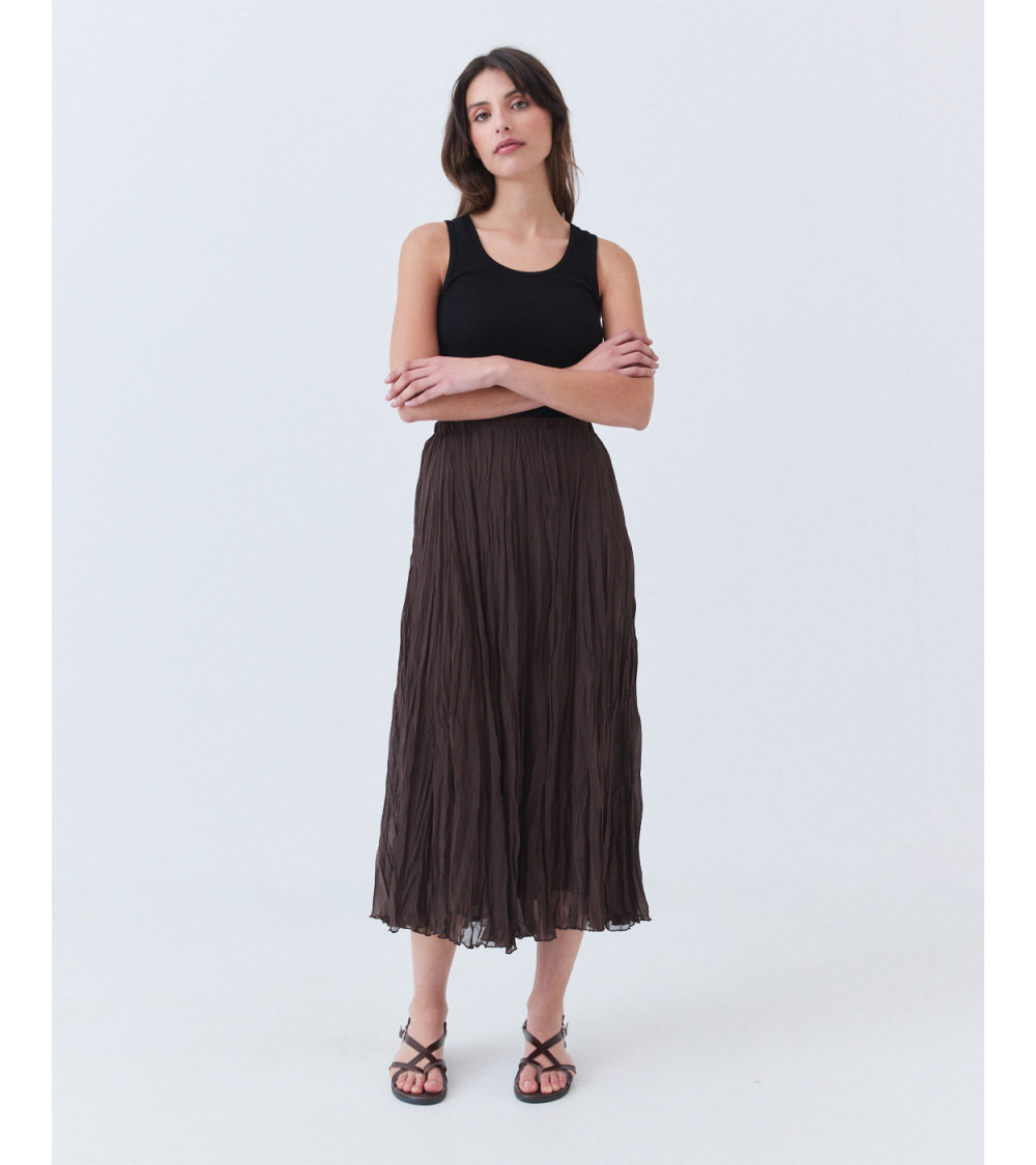 Falda Midi Semitransparente con Cintura Elástica | MULAYA