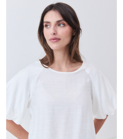 Blusa Texturizada con Mangas Globo | MULAYA