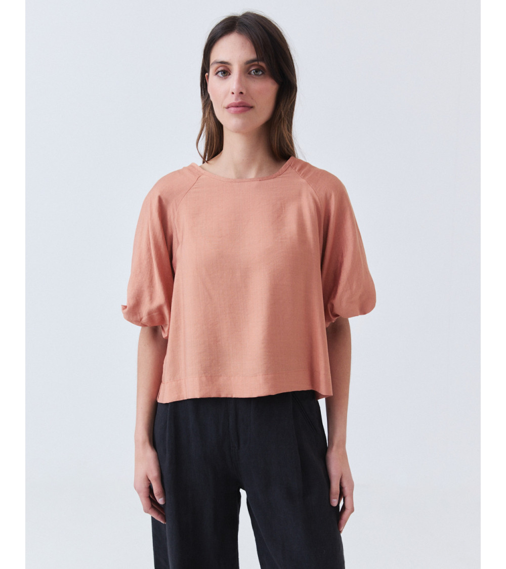 Blusa Texturizada con Mangas Globo | MULAYA