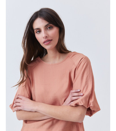 Blusa Texturizada con Mangas Globo | MULAYA