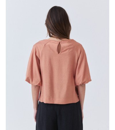 Blusa Texturizada con Mangas Globo | MULAYA