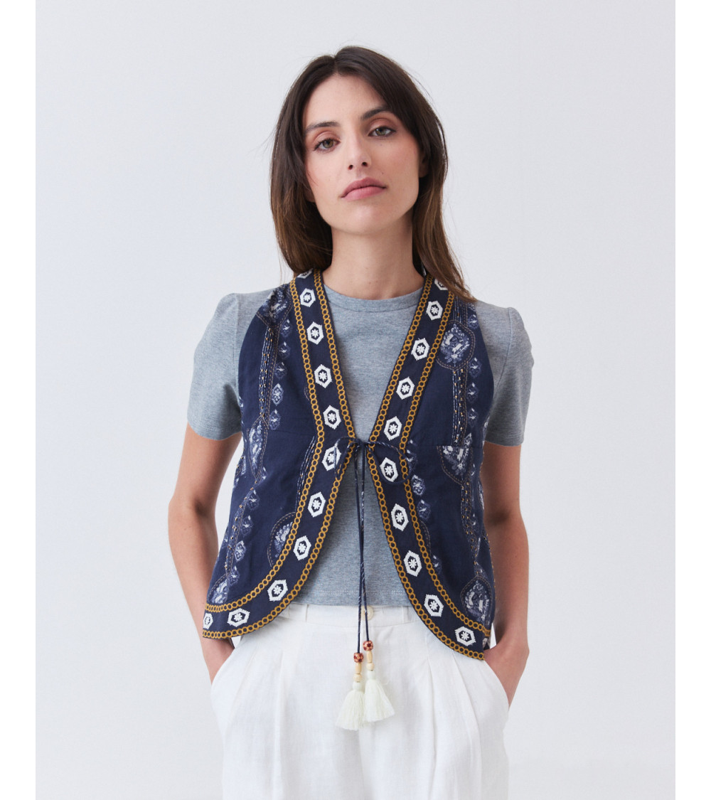 Chaleco Boho con Bordados y Borlas | MULAYA