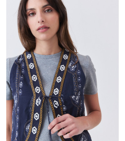 Chaleco Boho con Bordados y Borlas | MULAYA