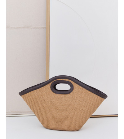 Bolso Capazo Rafia con Detalles de Polipiel | MULAYA