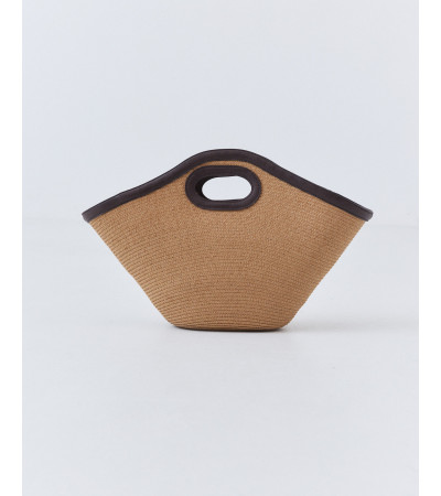 Bolso Capazo Rafia con Detalles de Polipiel | MULAYA