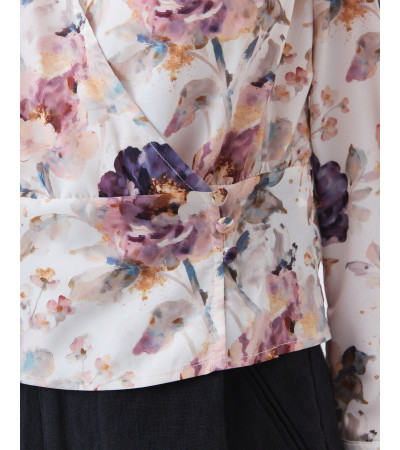 Blusa Cruzada con Estampado de Flores | MULAYA